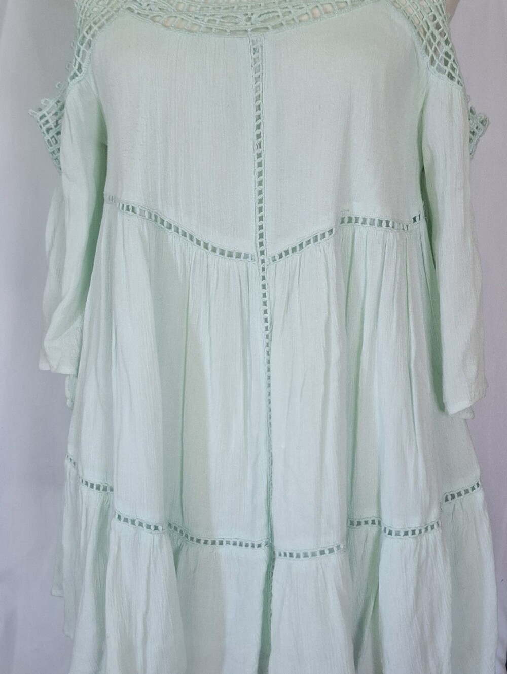 Rip Curl Mint Green Crochet Cold-Shoulder Tunic